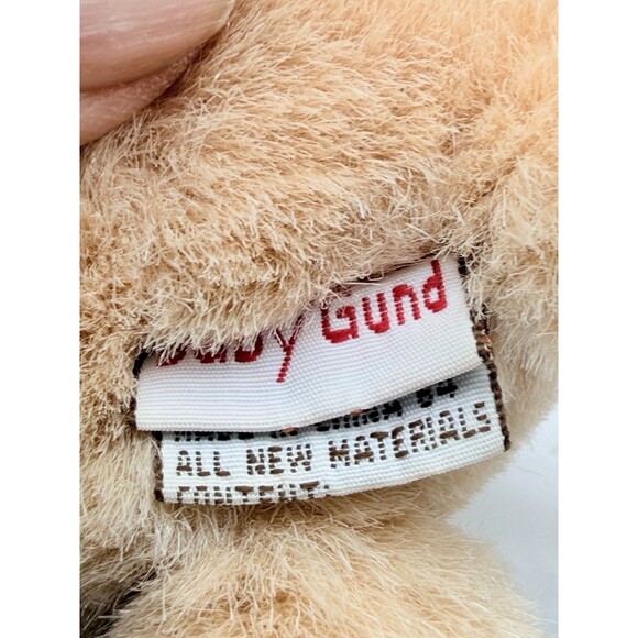 Vintage Baby Gund Plush Dogfeat 1983 Tan Stuffed Animal Dog Spot Puppy Rattle 7” - Picture 10 of 11